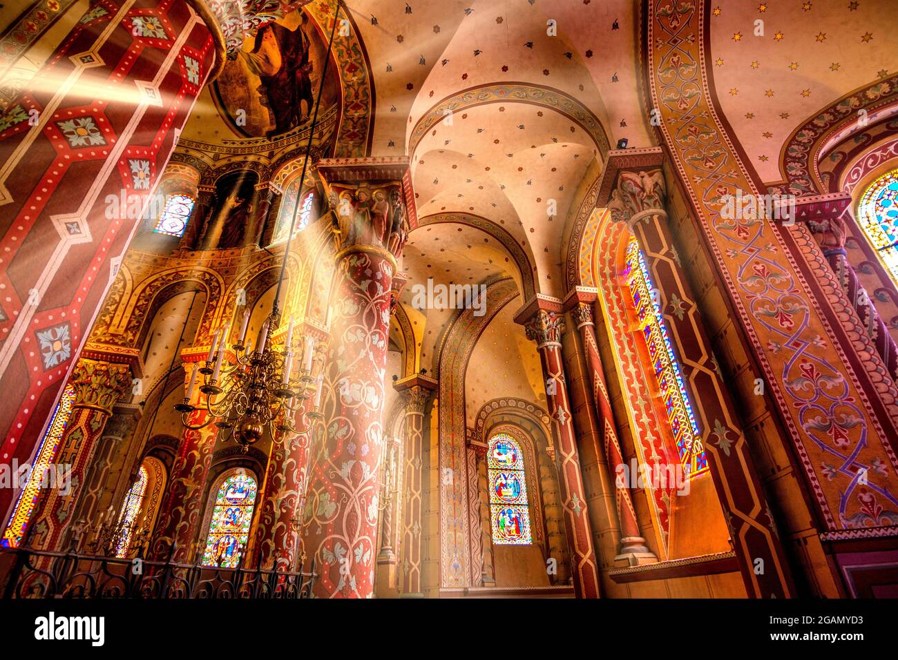 Kirche Saint Austremoine. Romanische Kunst. Issoire. Puy de Dome. Auvergne. Frankreich. Europa Stockfoto