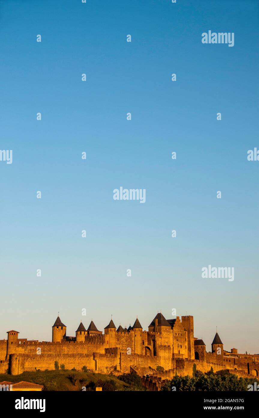 Mittelalterliche Stadt Carcassonne, Departement Aude, Ockitanien, Frankreich, Europa Stockfoto