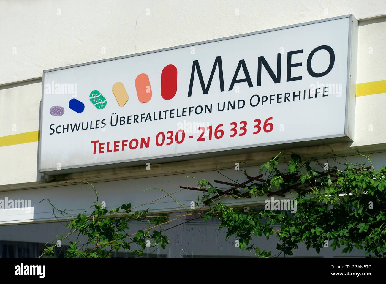 Maneo, schwule Angriffstelefon und Opferhilfe, Berlin Stockfoto