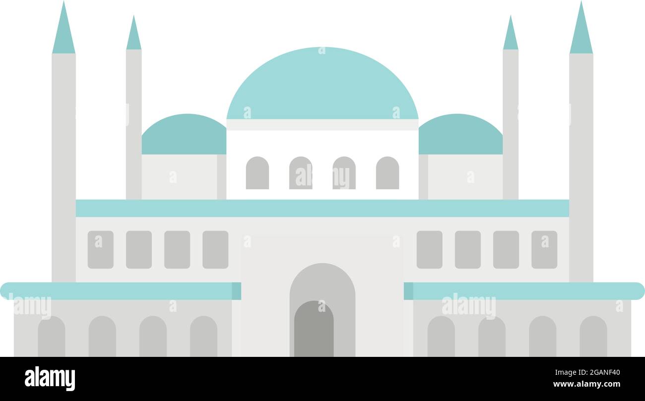 Ikone der türkischen Moschee. Flache Abbildung der türkischen Moschee Vektor-Symbol isoliert auf weißem Hintergrund Stock Vektor