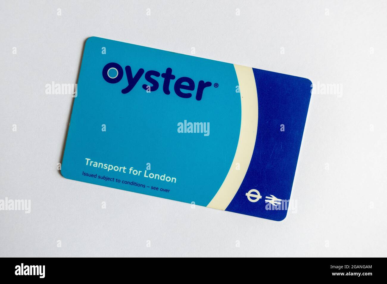 Oyster Card die Travel Card Transport for London, die in LondonTubes, Zügen, Bussen, Trams und Booten verwendet werden kann. Stockfoto