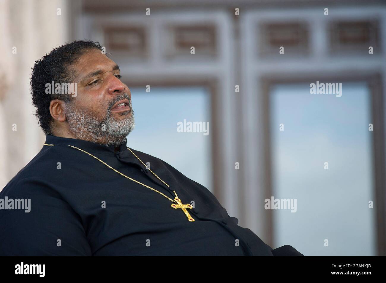 Stimmrechte. Juli 2021. Rev. Dr. William J. Barber II. Mit der Kampagne der Armen in der Texas State Capital, um Maßnahmen des Bundes im Hinblick auf die Stimmrechte zu fordern. Austin, Texas. Mario Cantu/CSM/Alamy Live News Stockfoto