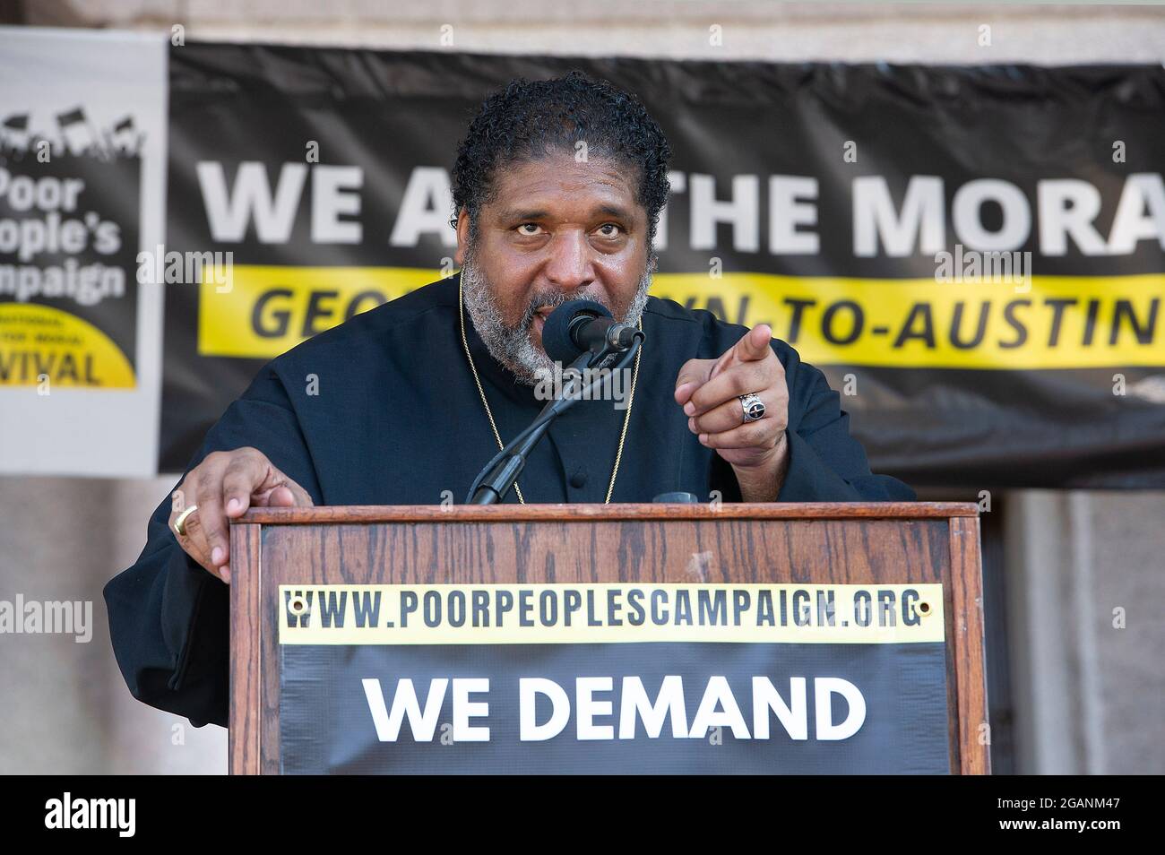 Stimmrechte. Juli 2021. Rev. Dr. William J. Barber II. Mit der Kampagne der Armen in der Texas State Capital, um Maßnahmen des Bundes im Hinblick auf die Stimmrechte zu fordern. Austin, Texas. Mario Cantu/CSM/Alamy Live News Stockfoto