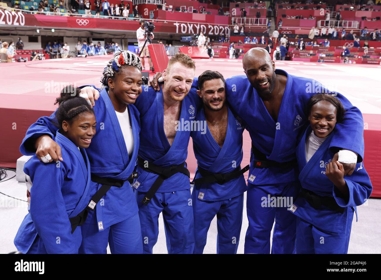 Frankreich Gewinner der Goldmedaille während der Olympischen Spiele Tokio 2020, Judo Mixed Team Finale am 31. Juli 2021 in Nippon Budokan in Tokio, Japan - Foto Yuya Nagase / Foto Kishimoto / DPPI Stockfoto