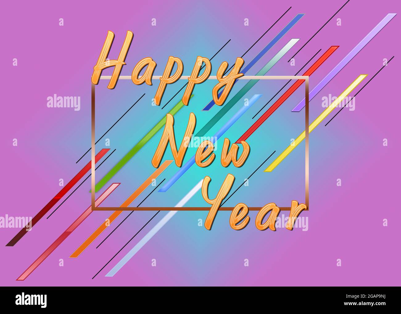 Illustration des Textes Frohes Neues Jahr Stockfoto