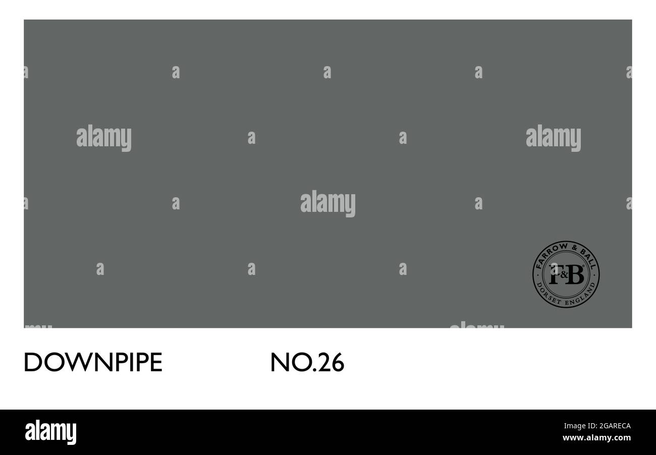 Farrow und Ball Downpipe Nr. 26 Farbkarte Stock Vektor