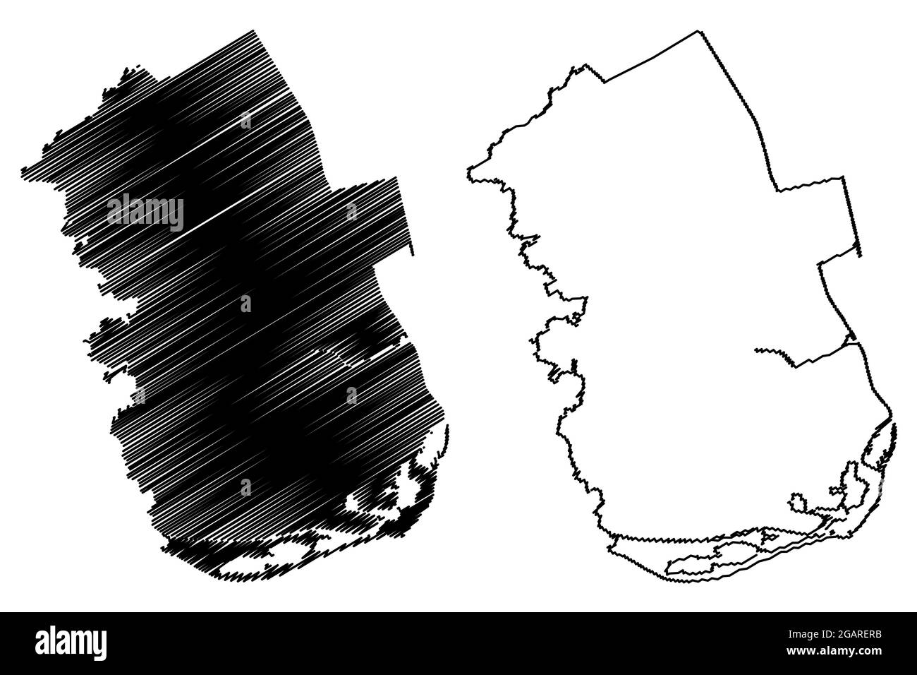 Wilhelmshaven Stadt (Bundesrepublik Deutschland, Stadtbezirk, Bundesland Niedersachsen) Kartenvektordarstellung, Scribble-Skizze Wilhelmshaven Karte Stock Vektor
