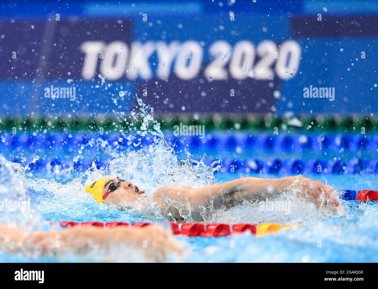 Tokio, Japan. August 2021. Xu Jiayu aus China tritt beim 4x100m