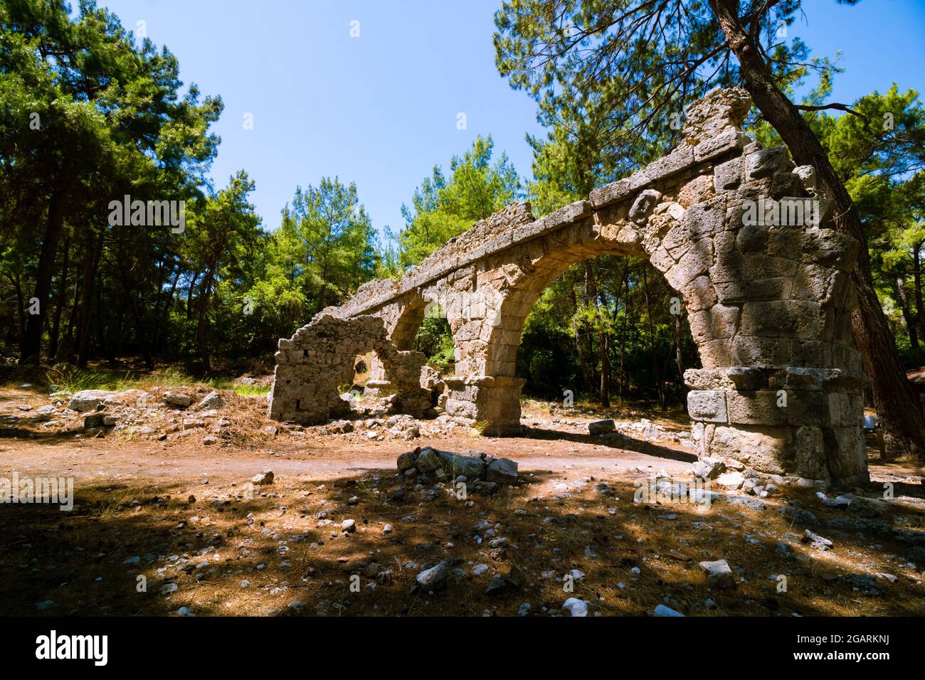 Ruinen der antiken Stadt Phaselis in Antalya, Türkei Stockfoto