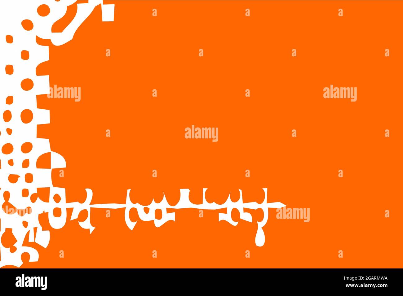 Orangefarbener und weißer dynamischer Hintergrund. Abstrakter Vektor. Modernes geometrisches Design. Digitale 2D-Darstellung. Stock Vektor