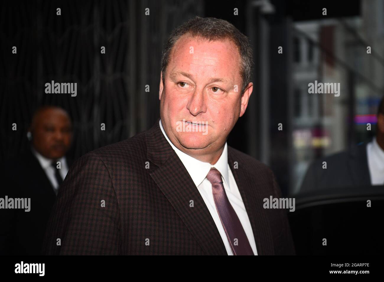 Aktenfoto vom 26/7/2019 von Mike Ashley. Der Eigentümer von Sports Direct, Fraser Group, wird voraussichtlich ein „optimistes“ Trading-Update bekannt geben und hofft, dass sich die Umsätze nach der Wiedereröffnung von High-Street-Stores stark erholt haben werden.im April war der von Ashley geführte Einzelhandelsriese trotz der Wiedereröffnung von Einzelhändlern in ganz Großbritannien vorsichtig in seinen Aussichten. Ausgabedatum: Sonntag, 1. August 2021. Stockfoto