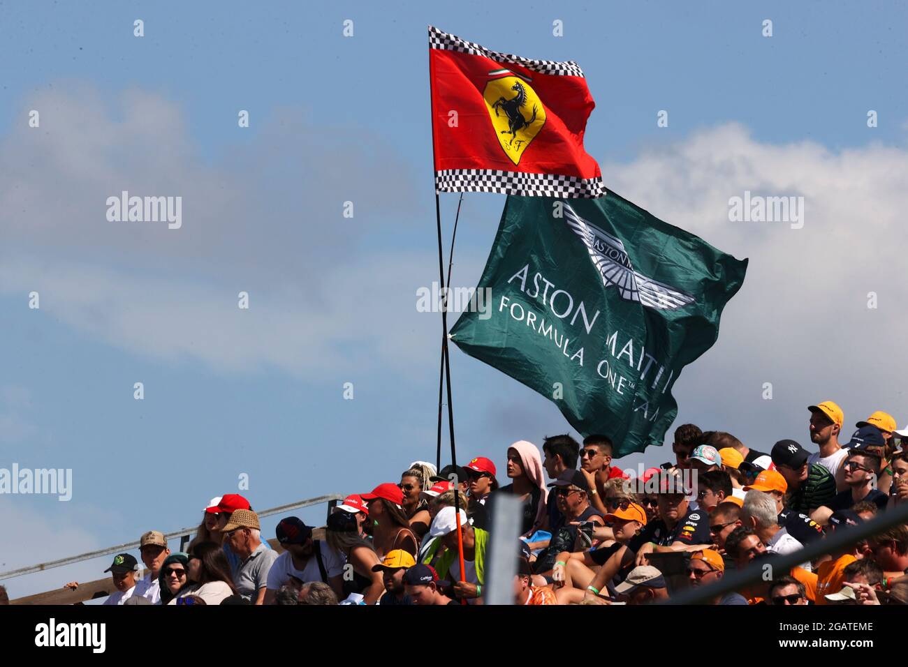 Fans, F1 Grand Prix von Ungarn beim Hungaroring am 31. Juli 2021 in Budapest, Ungarn. (Foto von HOCH ZWEI) Stockfoto