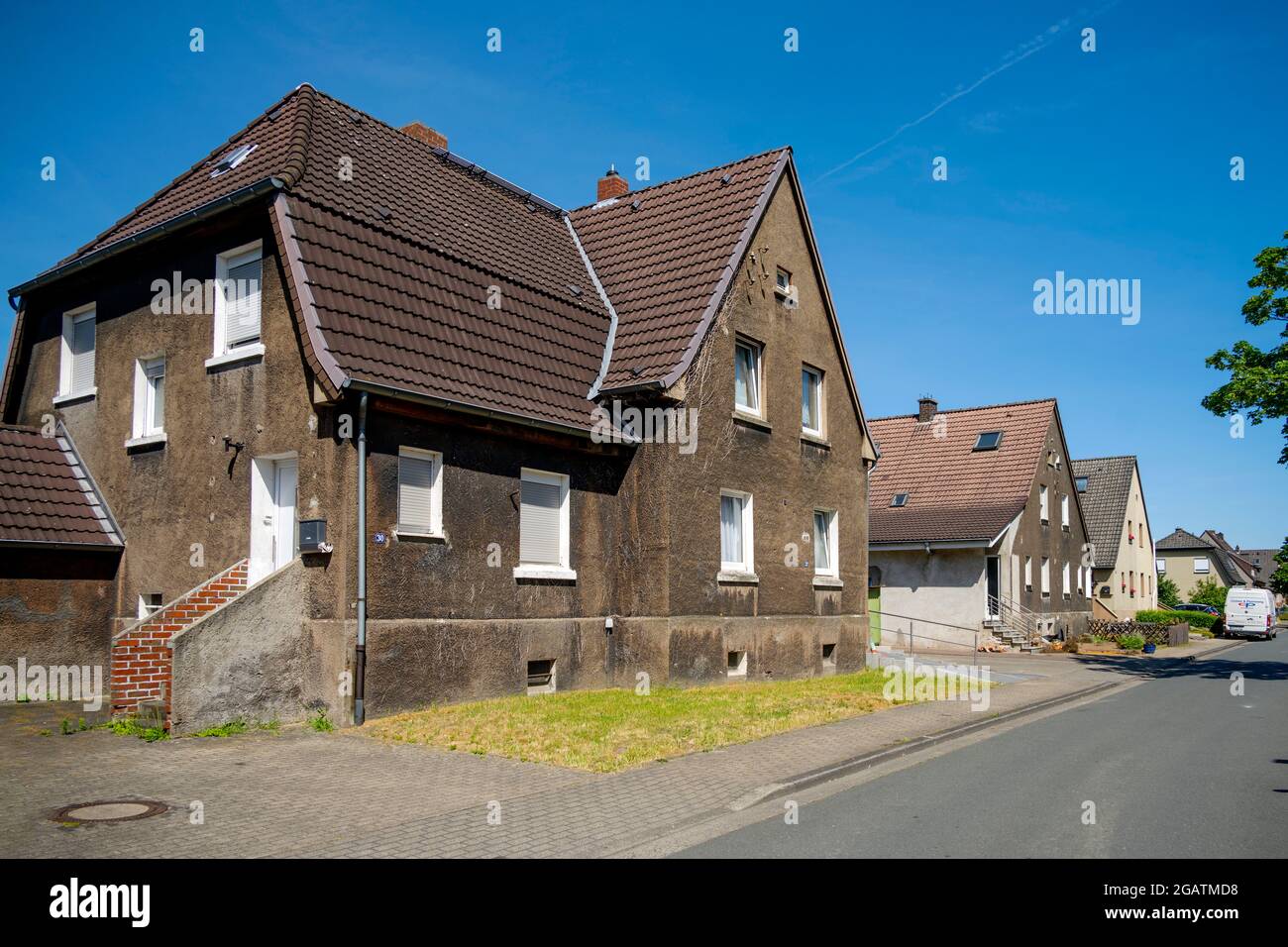Deutschland, Nordrhein-Westfalen, Hamm, Arbeiterwohnhäuser Isenbecker Hof im Hammer Stadtteil Herringen, baut 1922-28 nach Plänen von A. Salfeld. Stockfoto