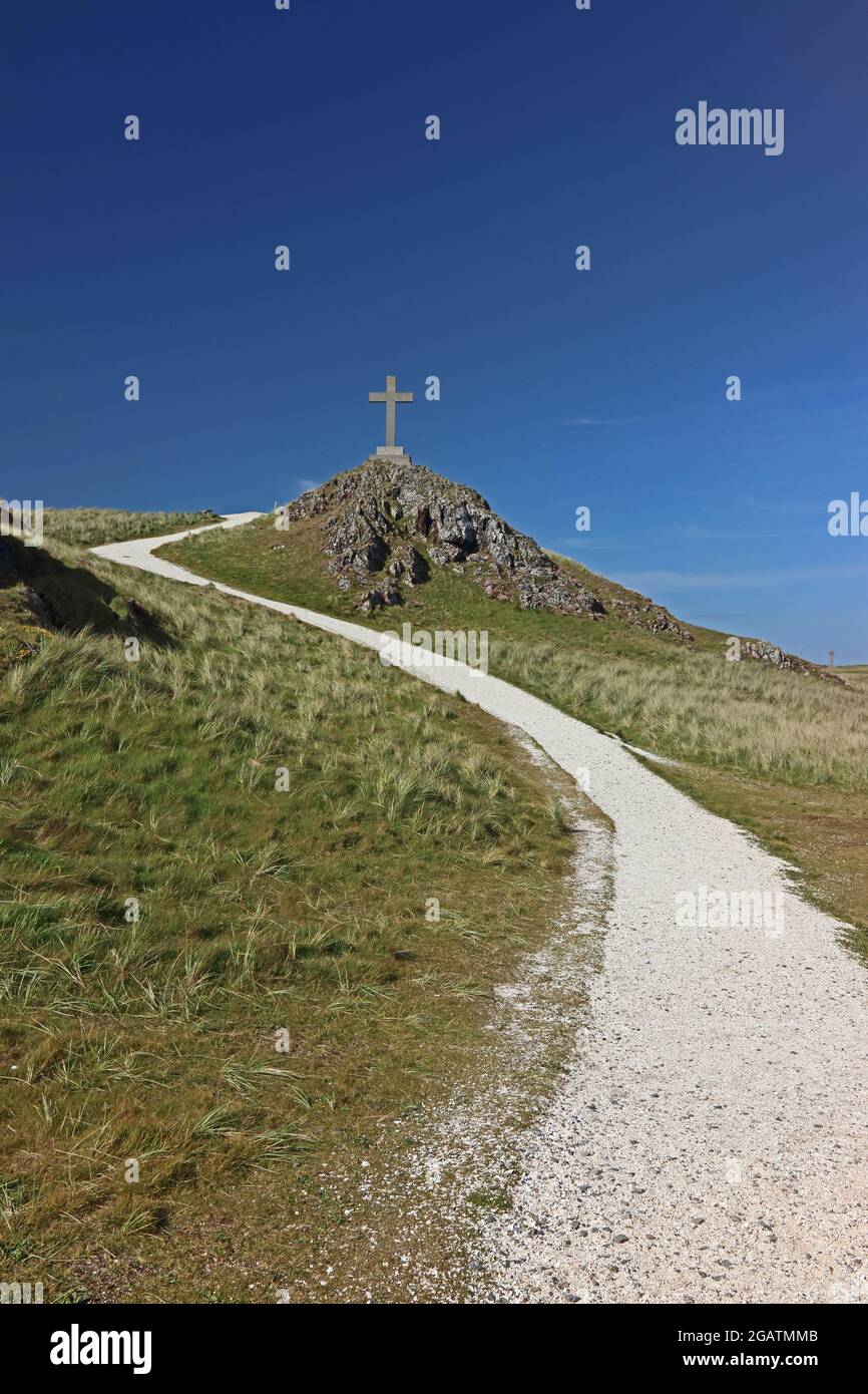 Cross, Llanddwyn Island, Anglesey Stockfoto