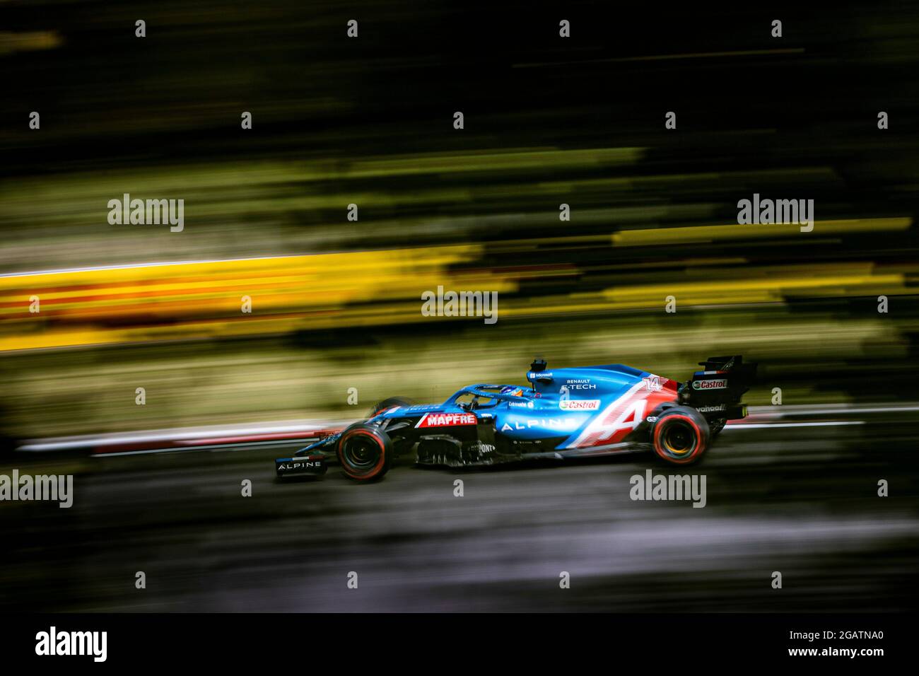 # 14 Fernando Alonso (ESP, Alpine F1 Team), F1 Grand Prix von Ungarn beim Hungaroring am 31. Juli 2021 in Budapest, Ungarn. (Foto von HOCH ZWEI) Stockfoto