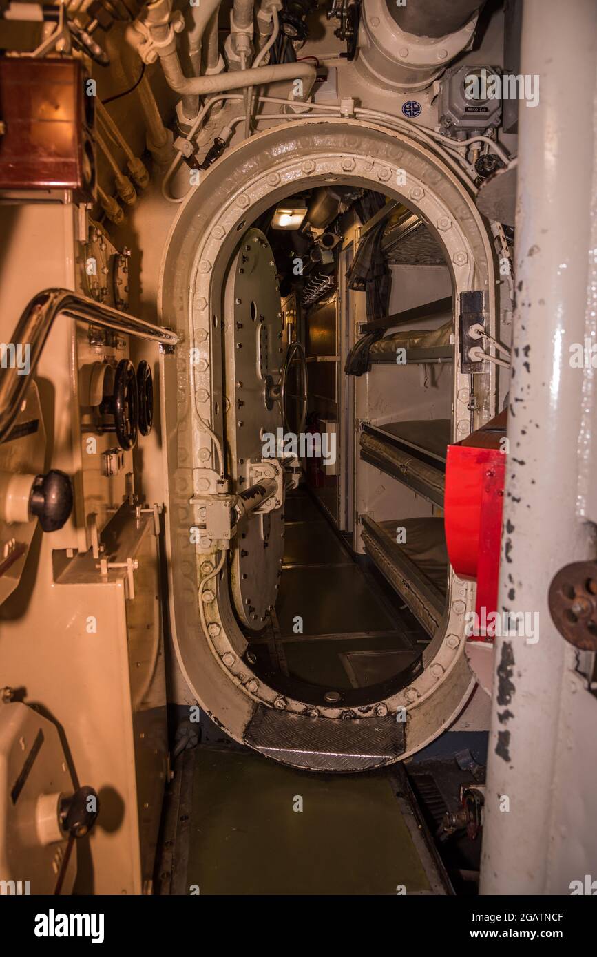 Den Helder, Niederlande. 30. Juli 2021. Das Innere eines U-Bootes. Hochwertige Fotos Stockfoto