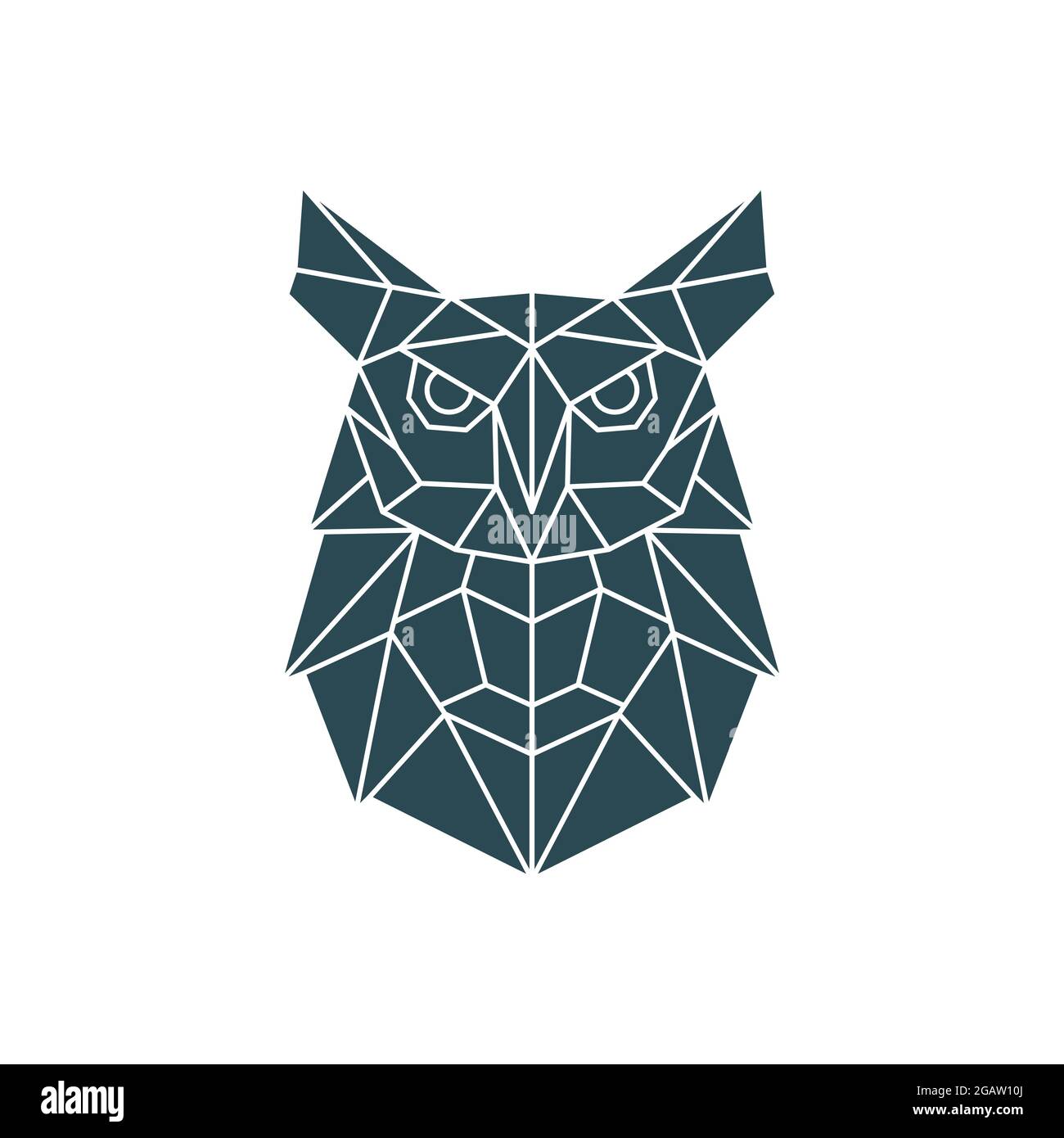 Polygonale Eule Illustration. Geometrisches Muster mit wildem Vogel. Vektordesign-Vorlage. Stock Vektor