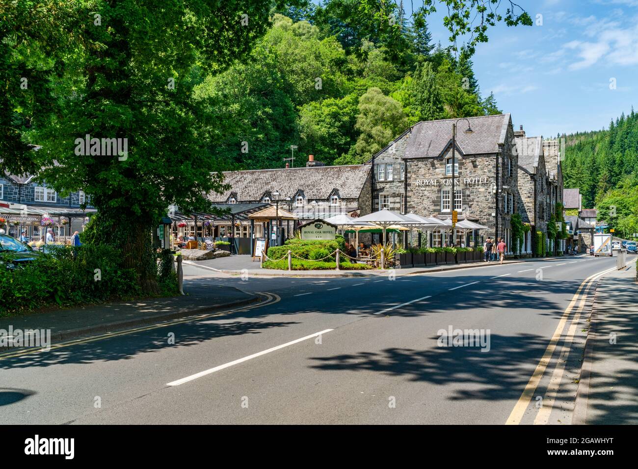 BETWS-Y-COED, WALES - 02. JULI 2021: Betws-y-Coed ist ein malerisches Dorf im Conwy-Tal in Wales Stockfoto