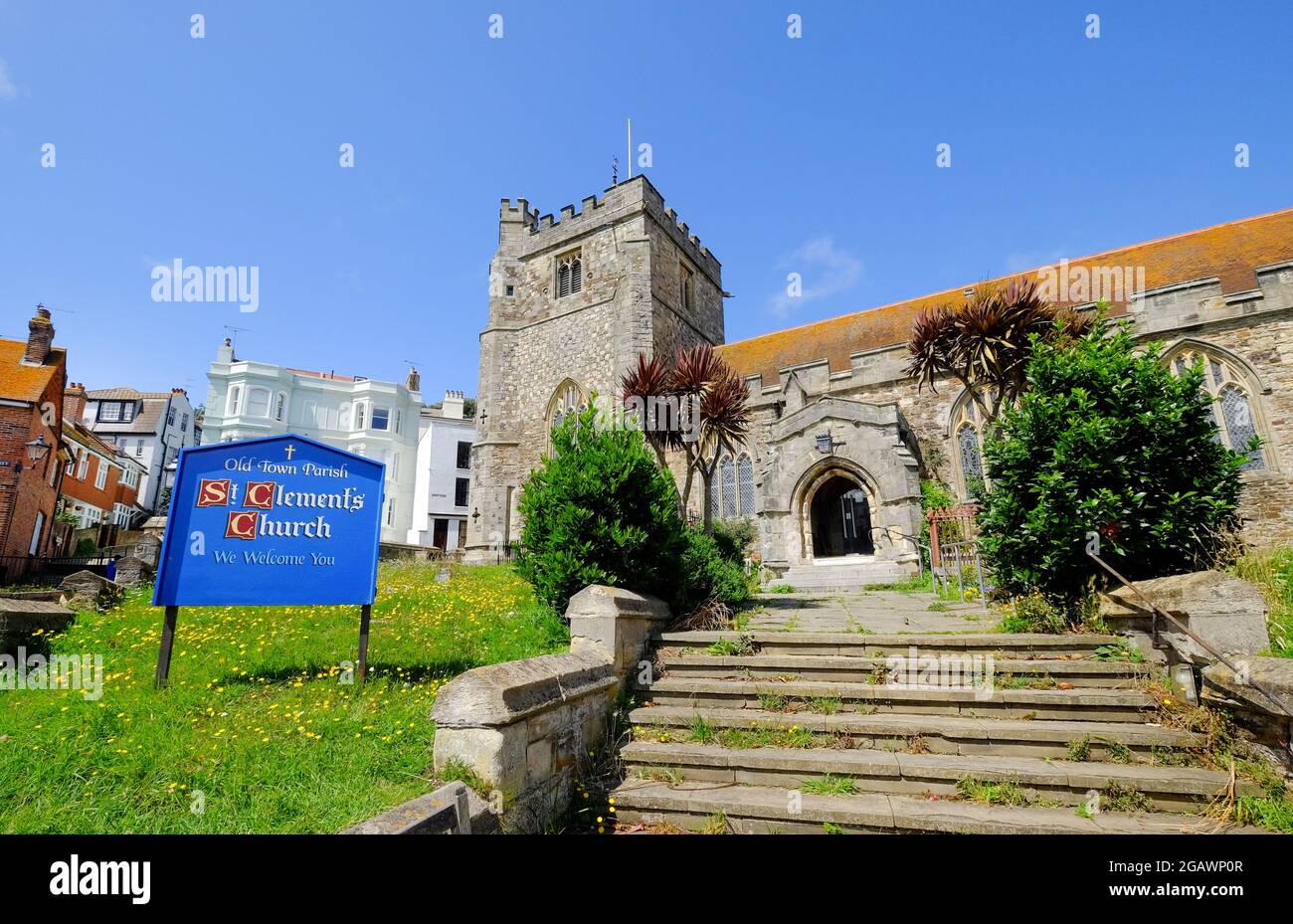 St. Clements Church, Hastlings Old Town, Hastings, Sussex, Großbritannien Stockfoto