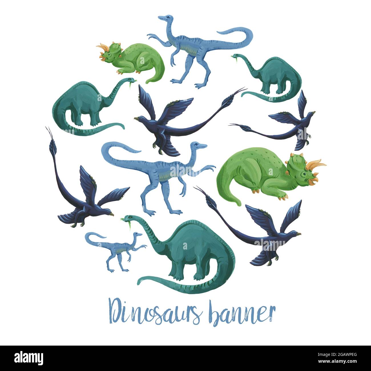 Dinosaurier Kreis Banner Stockfoto