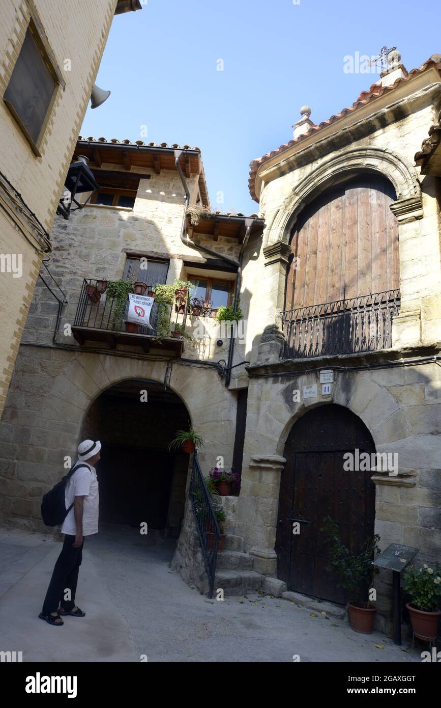Altstadt von Cretas, Valderrobres, Matarranya Teruel, Aragon, Stockfoto