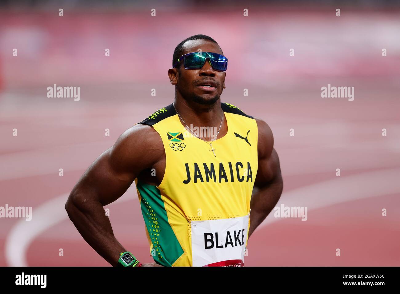 Tokio, Japan, 1. August 2021. Yohan Blake vom Team Jamaica beim Männer-Halbfinale am 9. Tag der Olympischen Spiele 2020 in Tokio . Quelle: Pete Dovgan/Speed Media/Alamy Live News Stockfoto