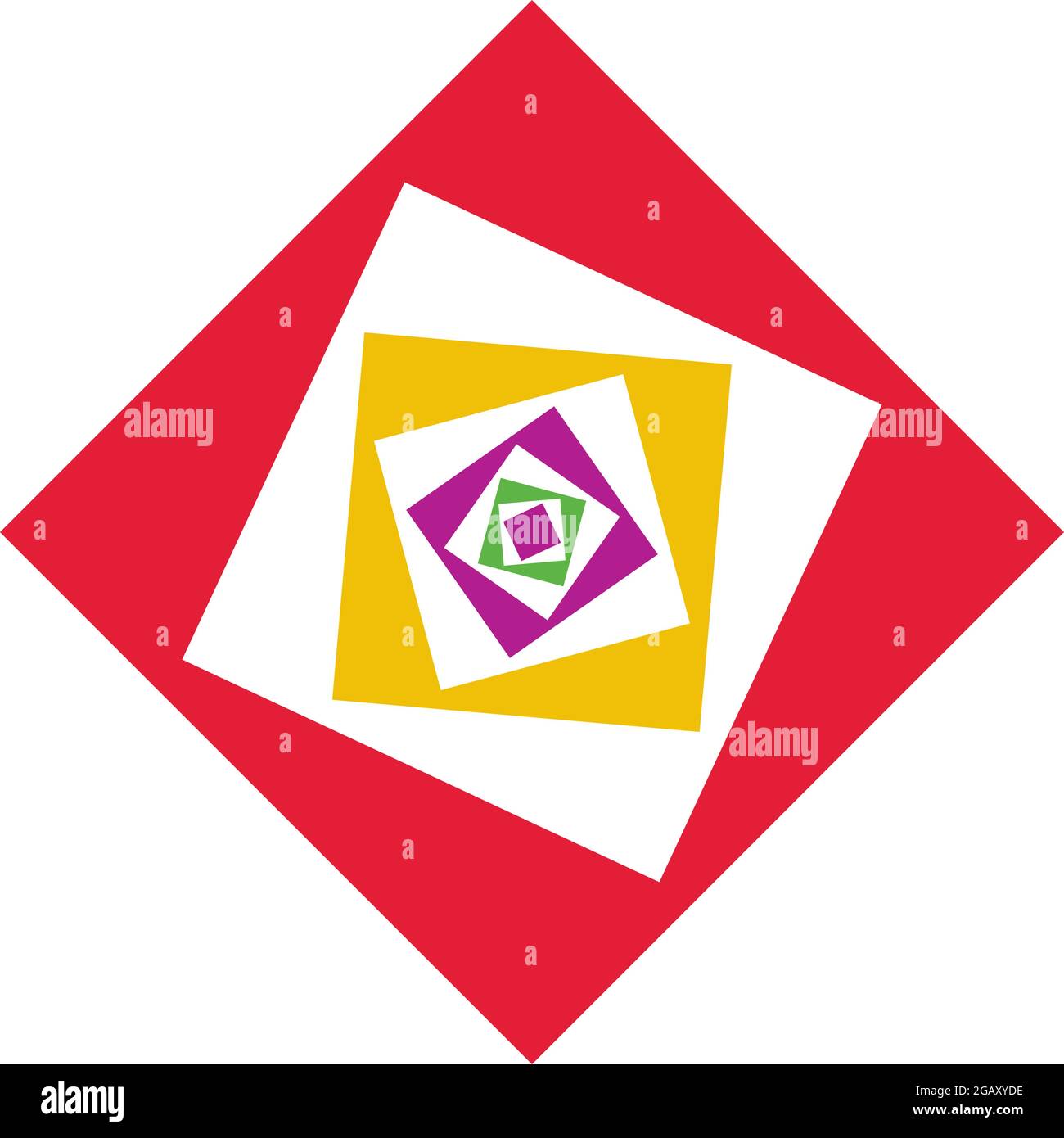 Farbenfrohe optische, visuelle Illustration. Geometrisches Design-Element für Spirale, Wirbel, Helix, Wirbel und Wirbel – Vektorgrafik, Clip-Art-Grafik Stock Vektor