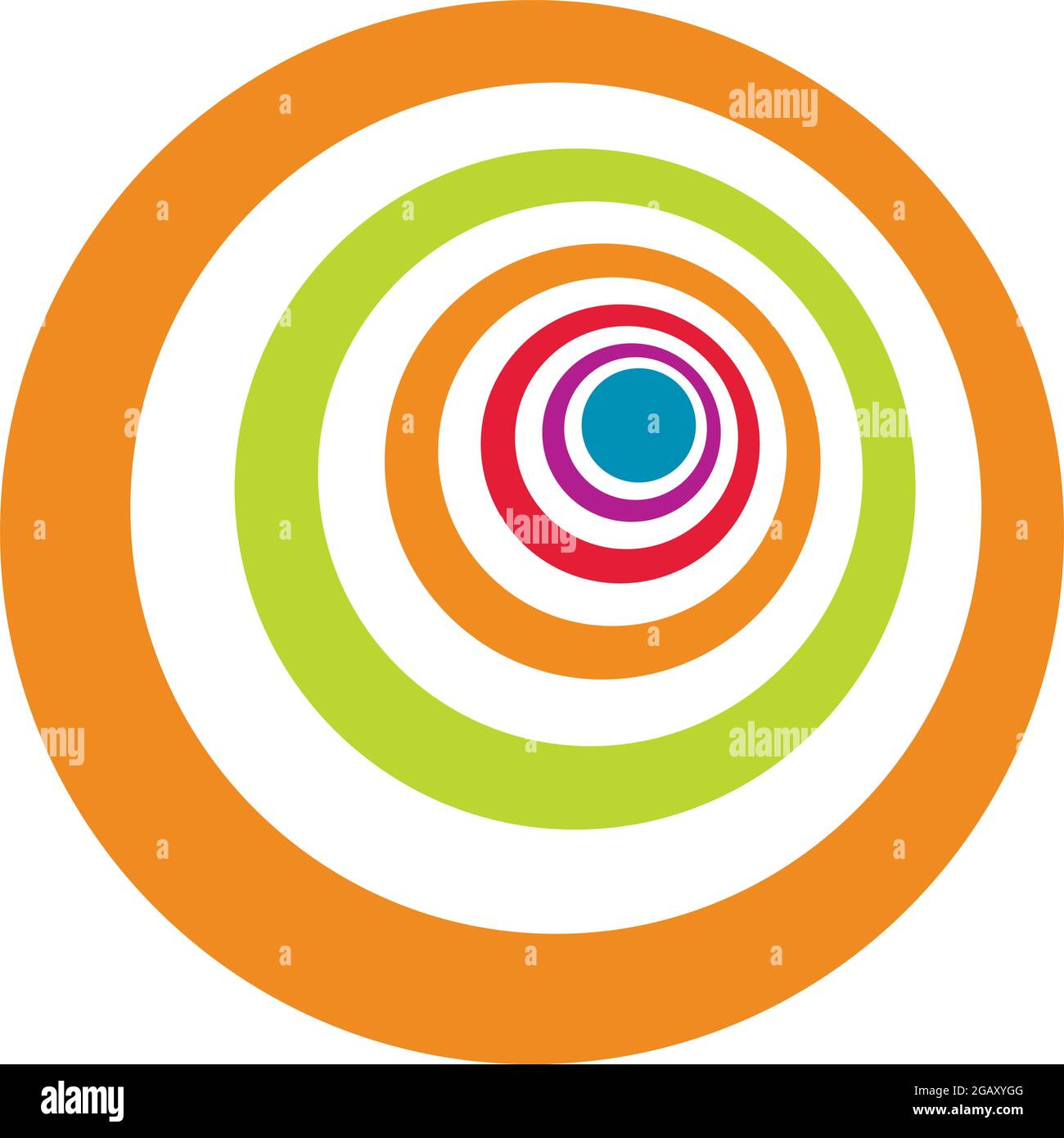 Farbenfrohe optische, visuelle Illustration. Geometrisches Design-Element für Spirale, Wirbel, Helix, Wirbel und Wirbel – Vektorgrafik, Clip-Art-Grafik Stock Vektor