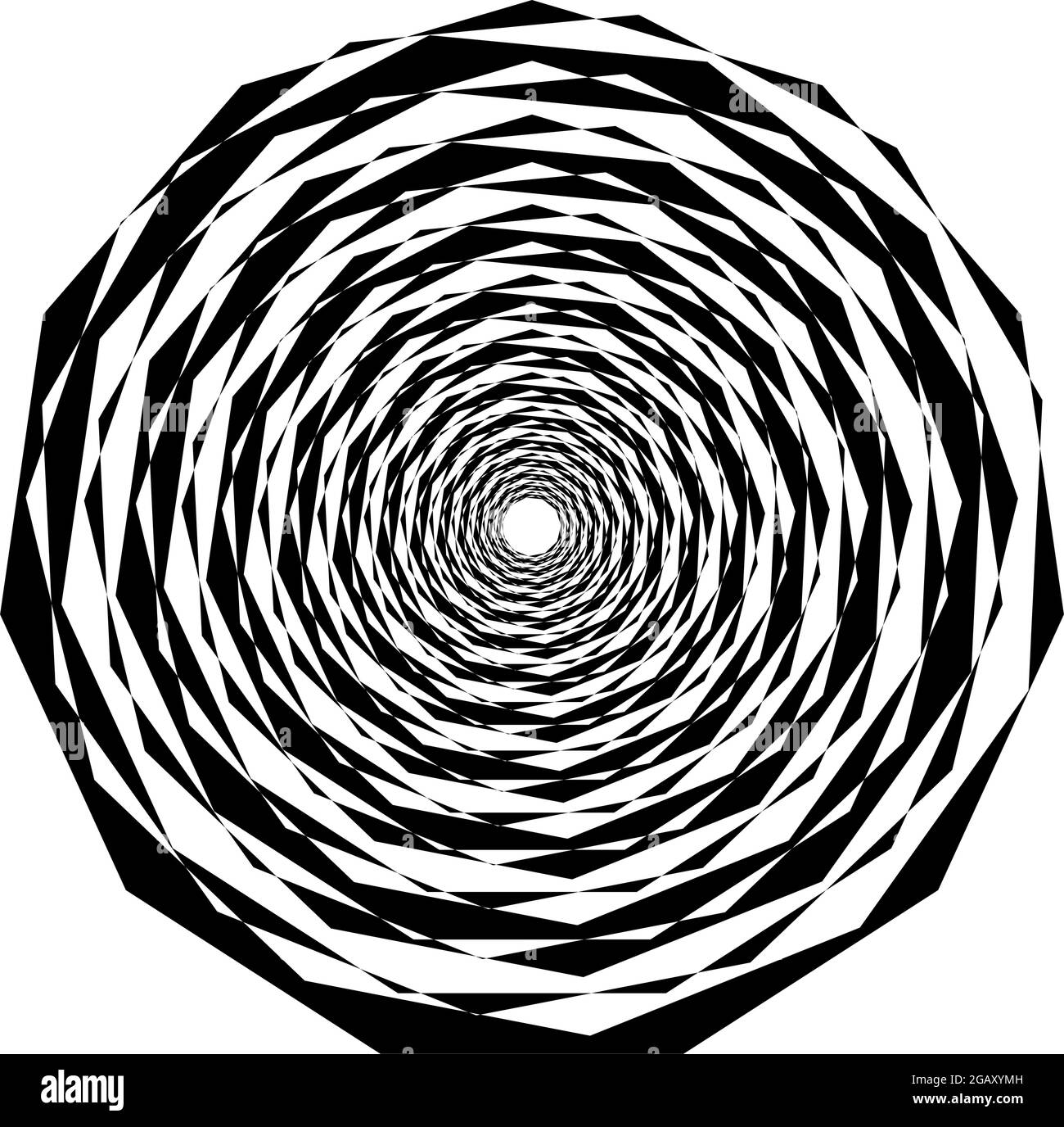 Optische, visuelle Kunst Illustration. Geometrisches Design-Element für Spirale, Wirbel, Helix, Wirbel und Wirbel – Stock-Vektorgrafik, Clip-Art-Grafik Stock Vektor