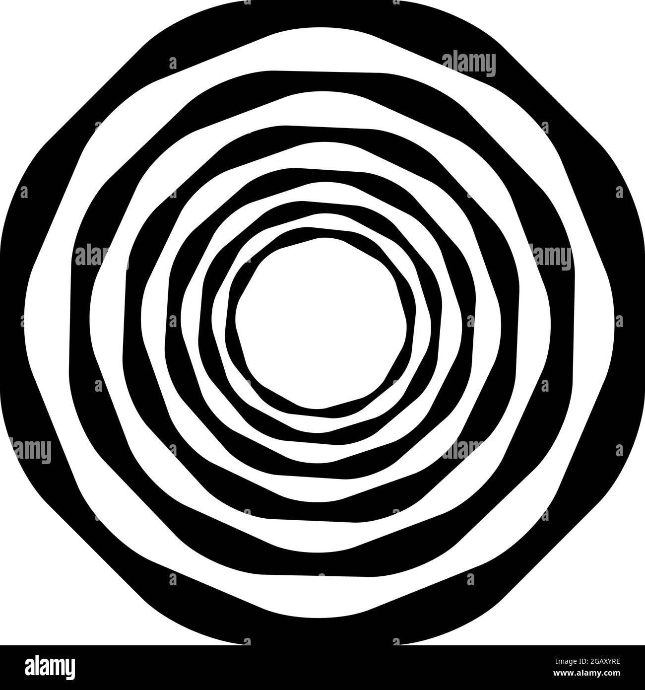 Optische, visuelle Kunst Illustration. Geometrisches Design-Element für Spirale, Wirbel, Helix, Wirbel und Wirbel – Stock-Vektorgrafik, Clip-Art-Grafik Stock Vektor