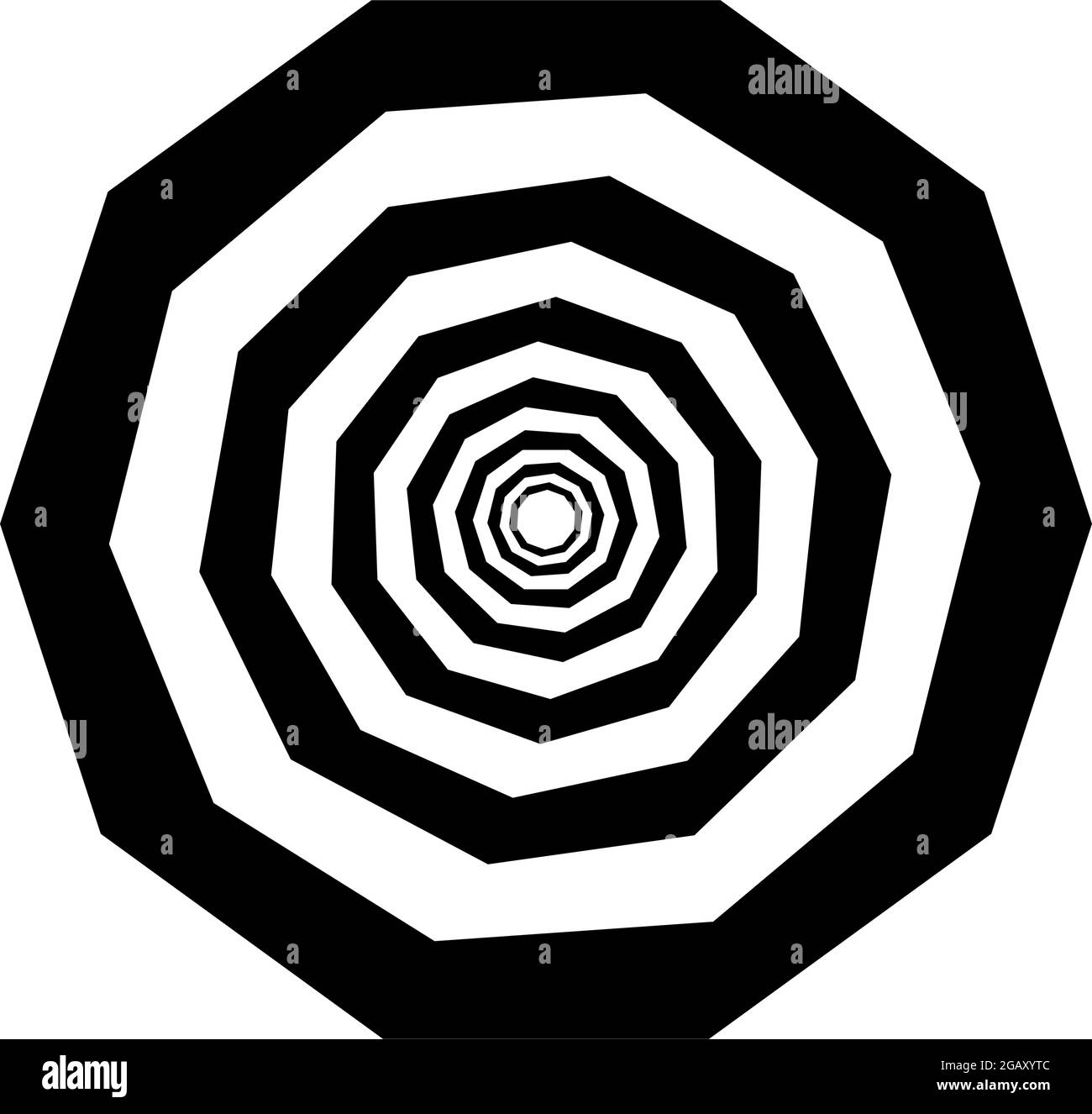 Optische, visuelle Kunst Illustration. Geometrisches Design-Element für Spirale, Wirbel, Helix, Wirbel und Wirbel – Stock-Vektorgrafik, Clip-Art-Grafik Stock Vektor