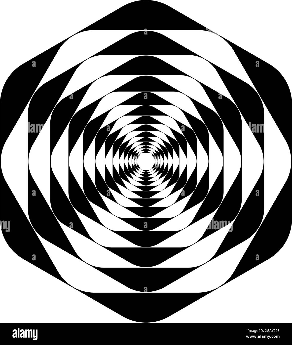 Optische, visuelle Kunst Illustration. Geometrisches Design-Element für Spirale, Wirbel, Helix, Wirbel und Wirbel – Stock-Vektorgrafik, Clip-Art-Grafik Stock Vektor