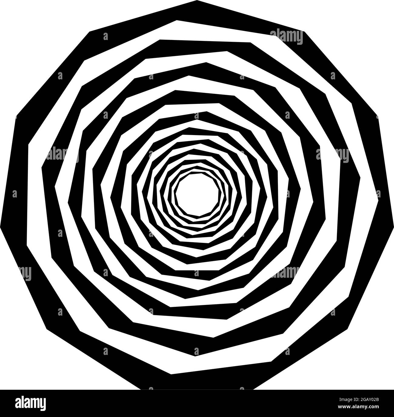 Optische, visuelle Kunst Illustration. Geometrisches Design-Element für Spirale, Wirbel, Helix, Wirbel und Wirbel – Stock-Vektorgrafik, Clip-Art-Grafik Stock Vektor