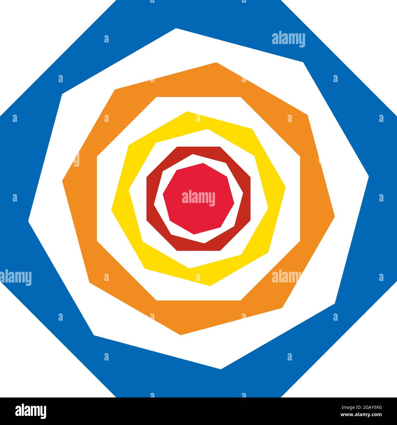 Farbenfrohe optische, visuelle Illustration. Geometrisches Design-Element für Spirale, Wirbel, Helix, Wirbel und Wirbel – Vektorgrafik, Clip-Art-Grafik Stock Vektor
