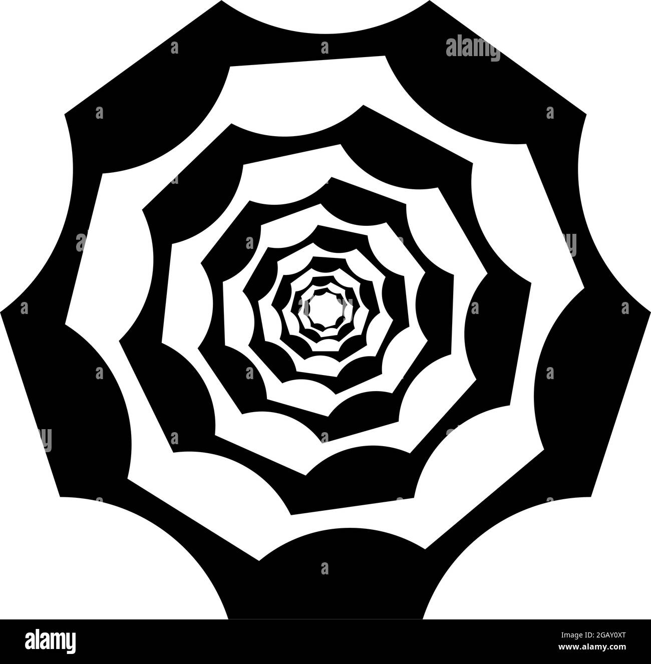 Optische, visuelle Kunst Illustration. Geometrisches Design-Element für Spirale, Wirbel, Helix, Wirbel und Wirbel – Stock-Vektorgrafik, Clip-Art-Grafik Stock Vektor