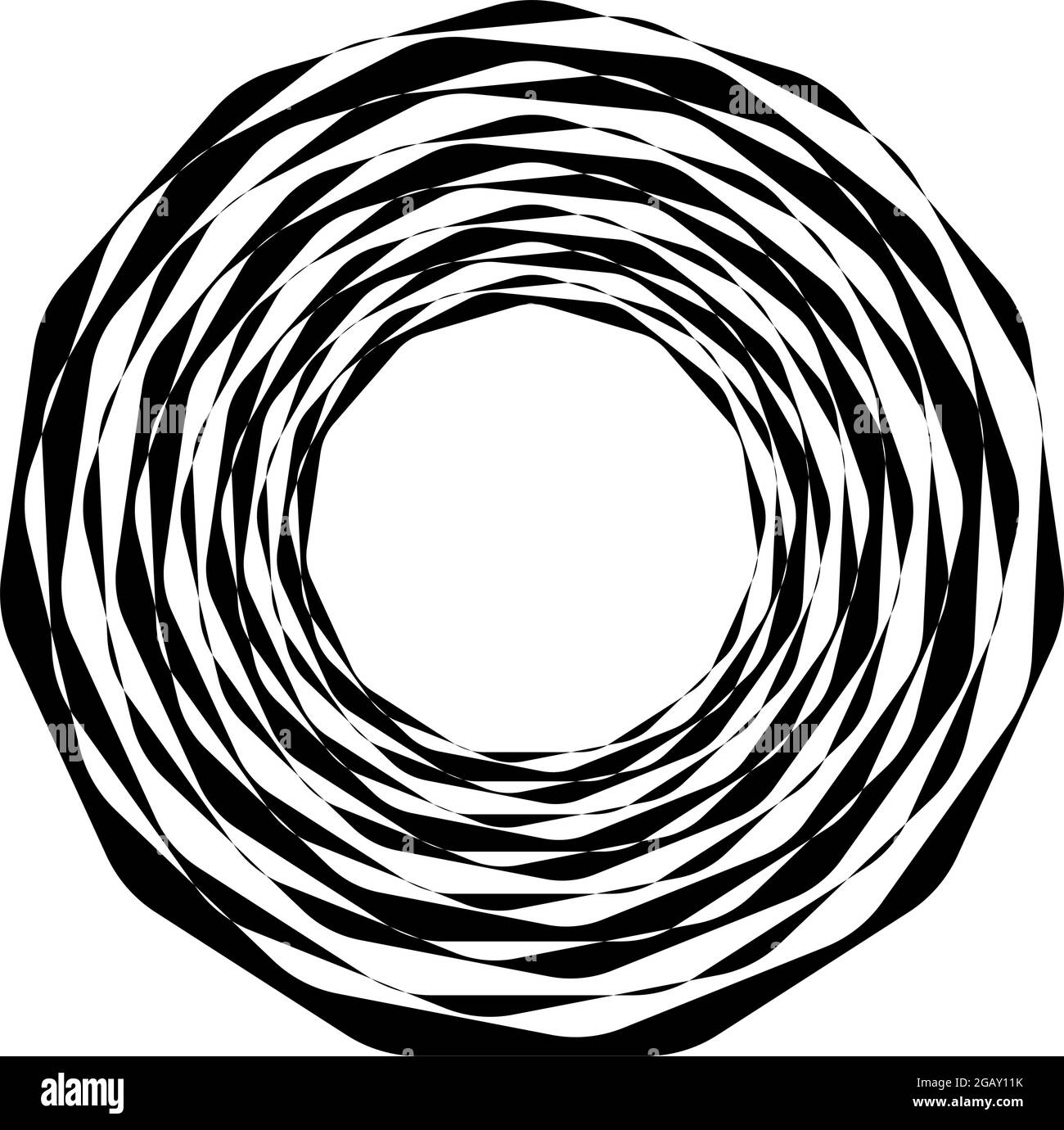 Optische, visuelle Kunst Illustration. Geometrisches Design-Element für Spirale, Wirbel, Helix, Wirbel und Wirbel – Stock-Vektorgrafik, Clip-Art-Grafik Stock Vektor