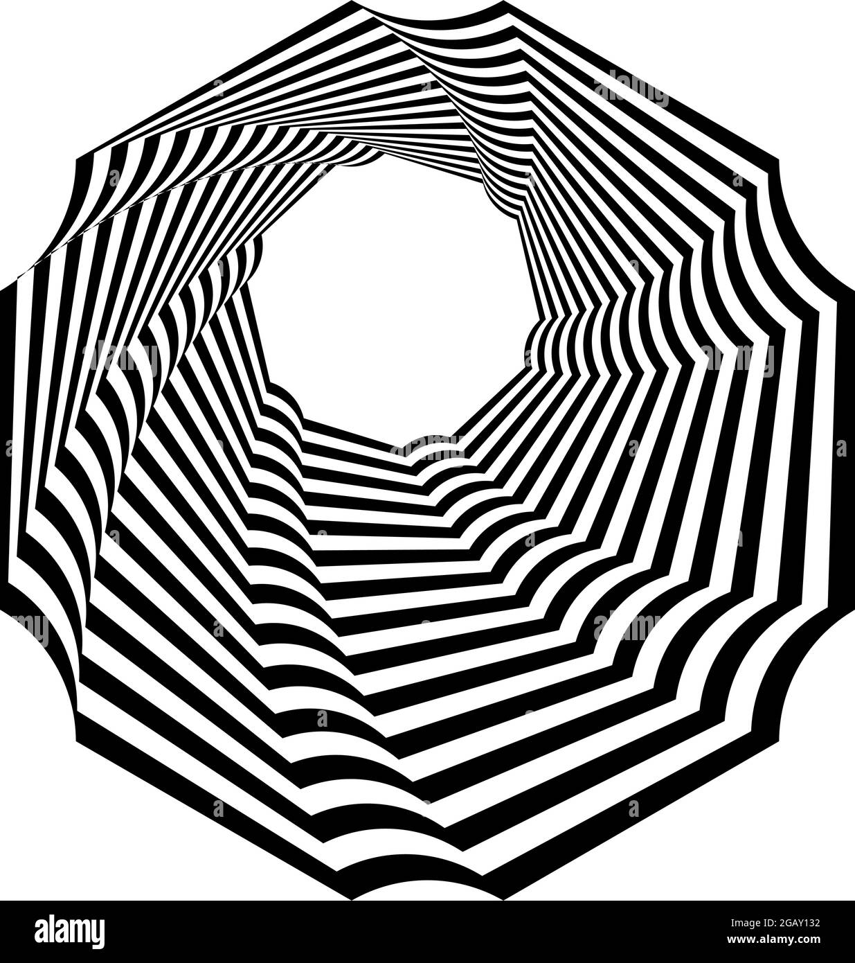 Optische, visuelle Kunst Illustration. Geometrisches Design-Element für Spirale, Wirbel, Helix, Wirbel und Wirbel – Stock-Vektorgrafik, Clip-Art-Grafik Stock Vektor