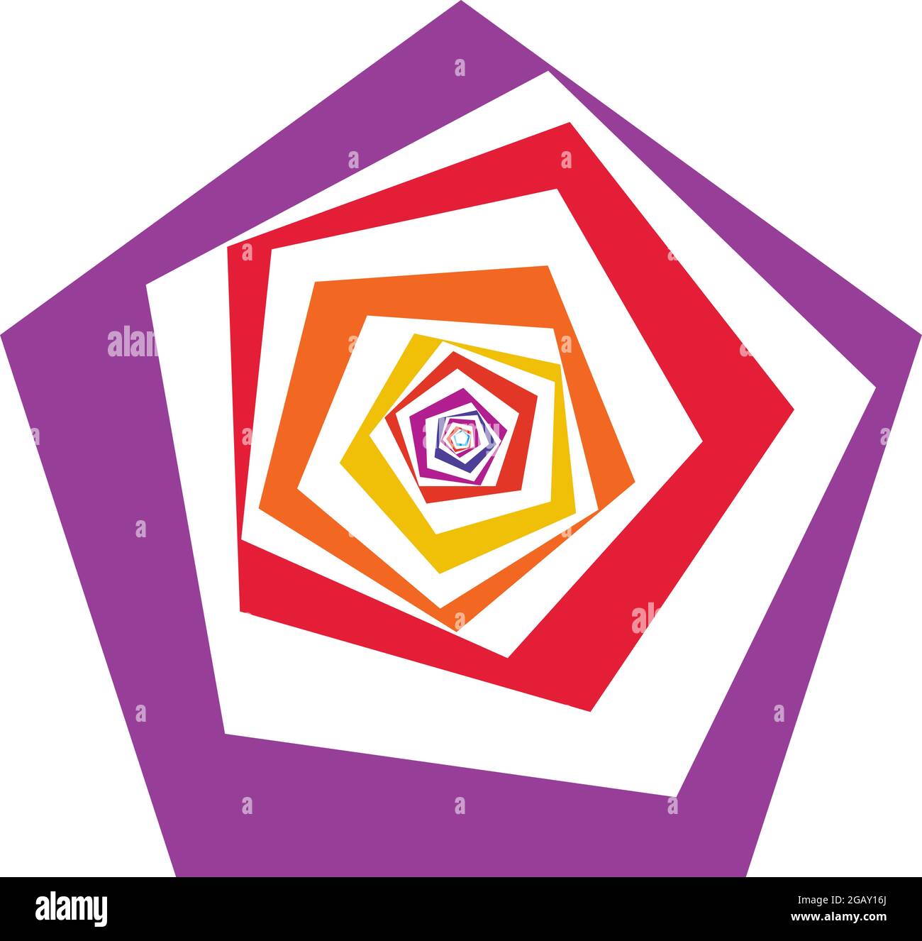 Farbenfrohe optische, visuelle Illustration. Geometrisches Design-Element für Spirale, Wirbel, Helix, Wirbel und Wirbel – Vektorgrafik, Clip-Art-Grafik Stock Vektor