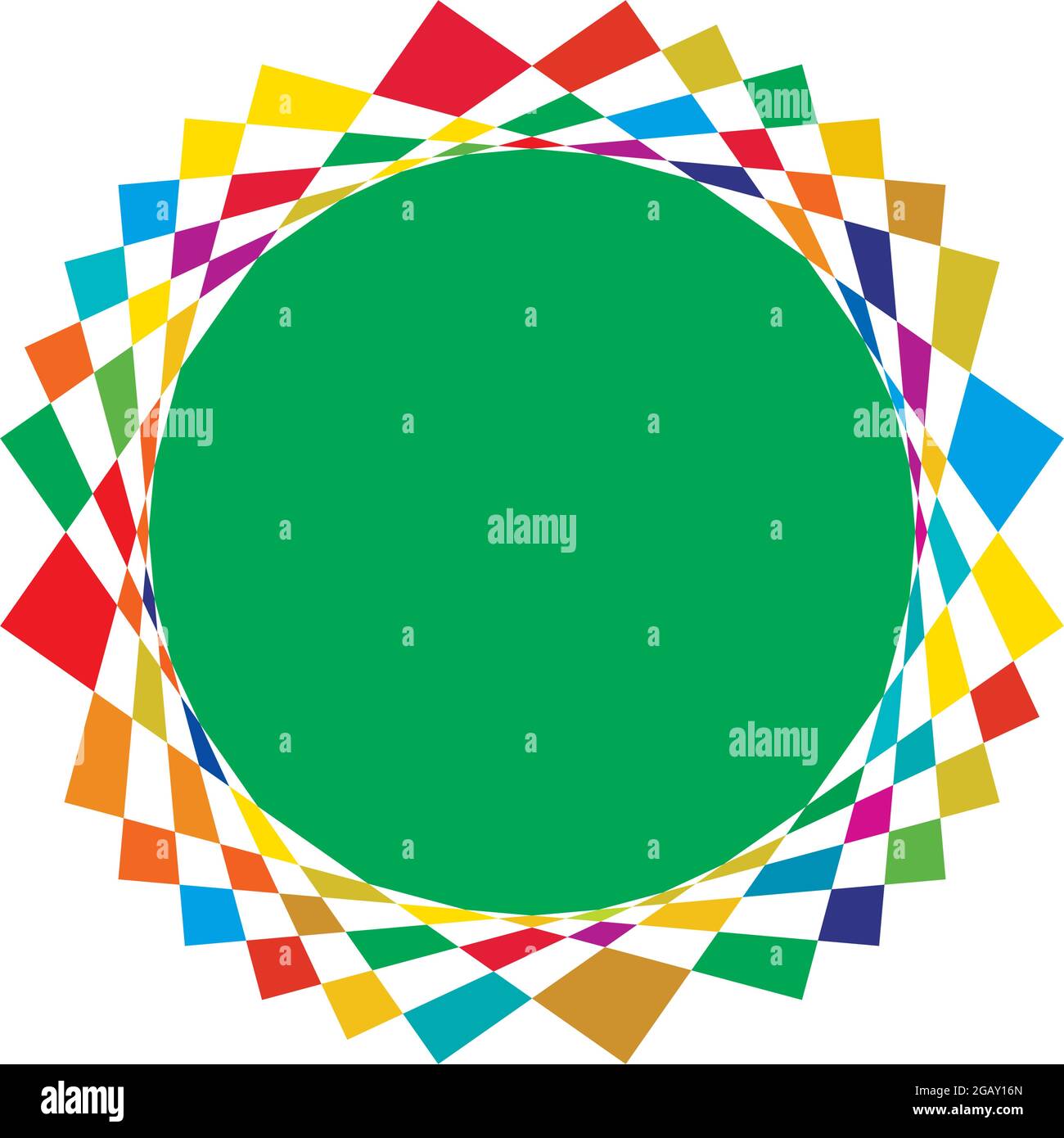 Farbenfrohe optische, visuelle Illustration. Geometrisches Design-Element für Spirale, Wirbel, Helix, Wirbel und Wirbel – Vektorgrafik, Clip-Art-Grafik Stock Vektor