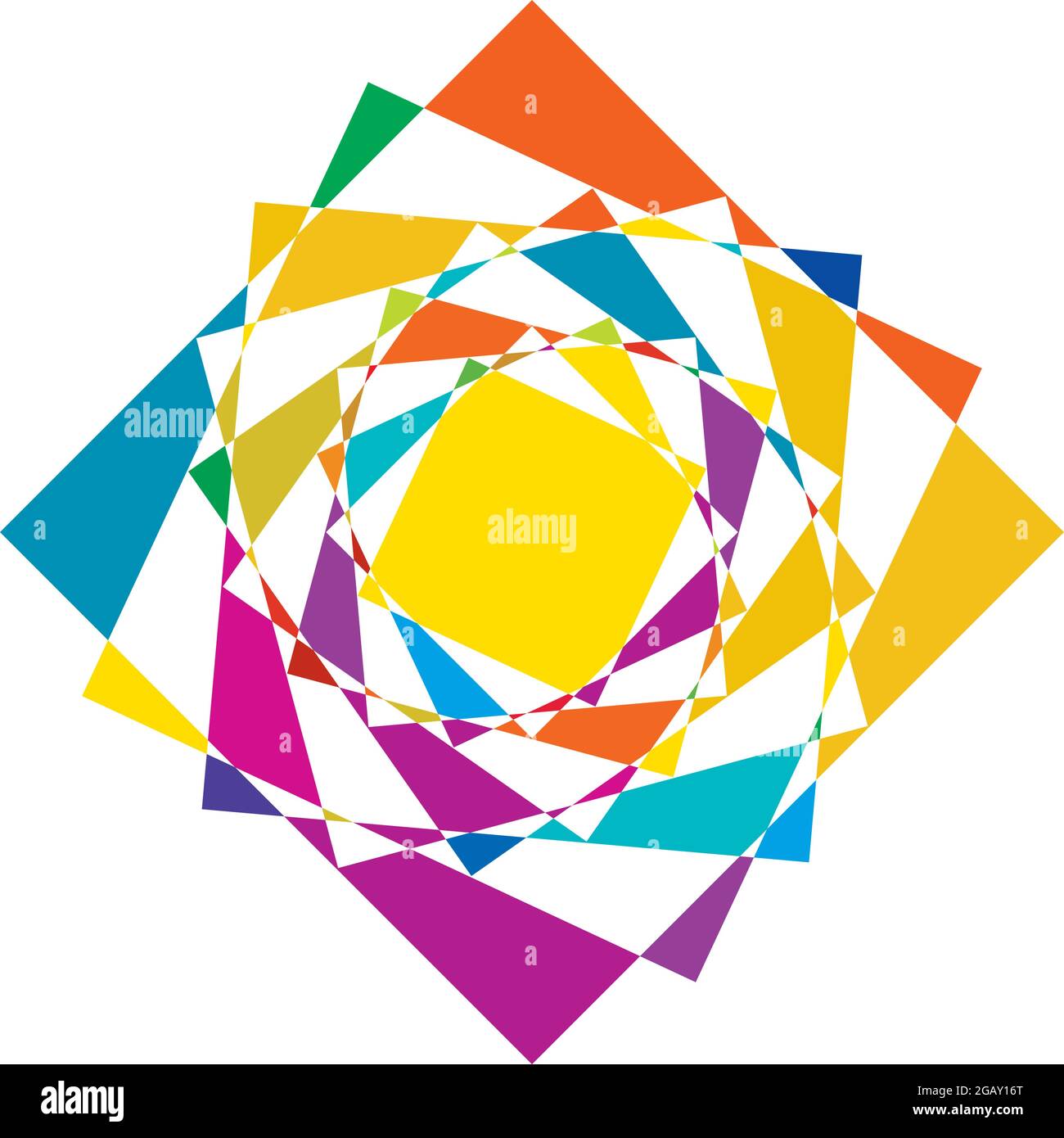 Farbenfrohe optische, visuelle Illustration. Geometrisches Design-Element für Spirale, Wirbel, Helix, Wirbel und Wirbel – Vektorgrafik, Clip-Art-Grafik Stock Vektor