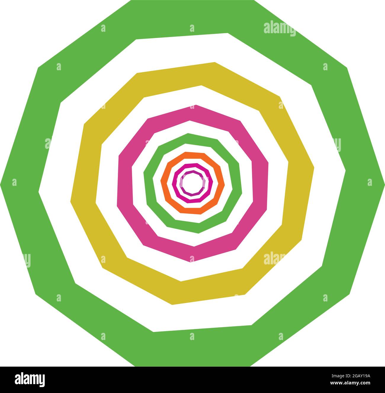 Farbenfrohe optische, visuelle Illustration. Geometrisches Design-Element für Spirale, Wirbel, Helix, Wirbel und Wirbel – Vektorgrafik, Clip-Art-Grafik Stock Vektor
