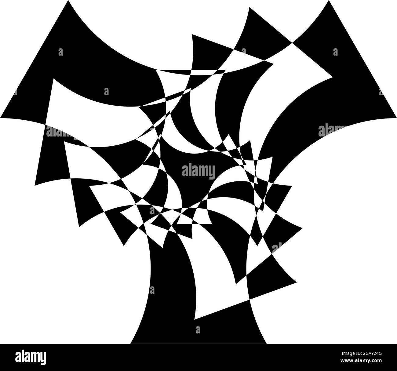 Optische, visuelle Kunst Illustration. Geometrisches Design-Element für Spirale, Wirbel, Helix, Wirbel und Wirbel – Stock-Vektorgrafik, Clip-Art-Grafik Stock Vektor