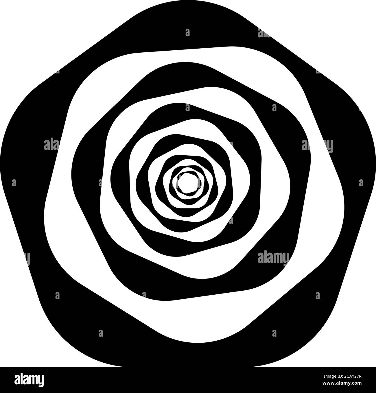 Optische, visuelle Kunst Illustration. Geometrisches Design-Element für Spirale, Wirbel, Helix, Wirbel und Wirbel – Stock-Vektorgrafik, Clip-Art-Grafik Stock Vektor