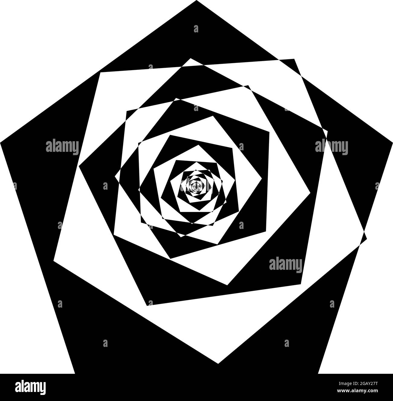 Optische, visuelle Kunst Illustration. Geometrisches Design-Element für Spirale, Wirbel, Helix, Wirbel und Wirbel – Stock-Vektorgrafik, Clip-Art-Grafik Stock Vektor