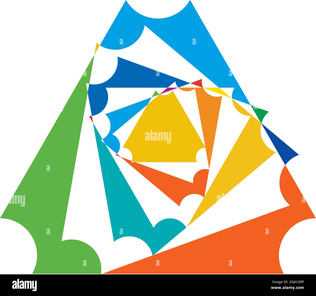 Farbenfrohe optische, visuelle Illustration. Geometrisches Design-Element für Spirale, Wirbel, Helix, Wirbel und Wirbel – Vektorgrafik, Clip-Art-Grafik Stock Vektor