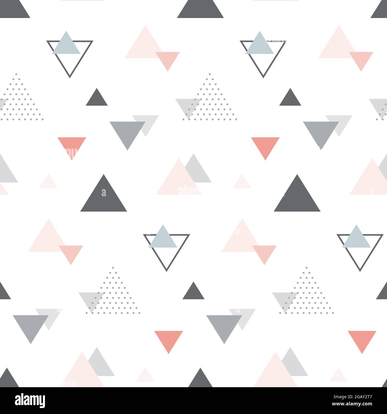 Abstraktes geometrisches skandinavisches Nahtmuster. Mehrfarbige Dreiecke. Vektorgrafik. Stock Vektor