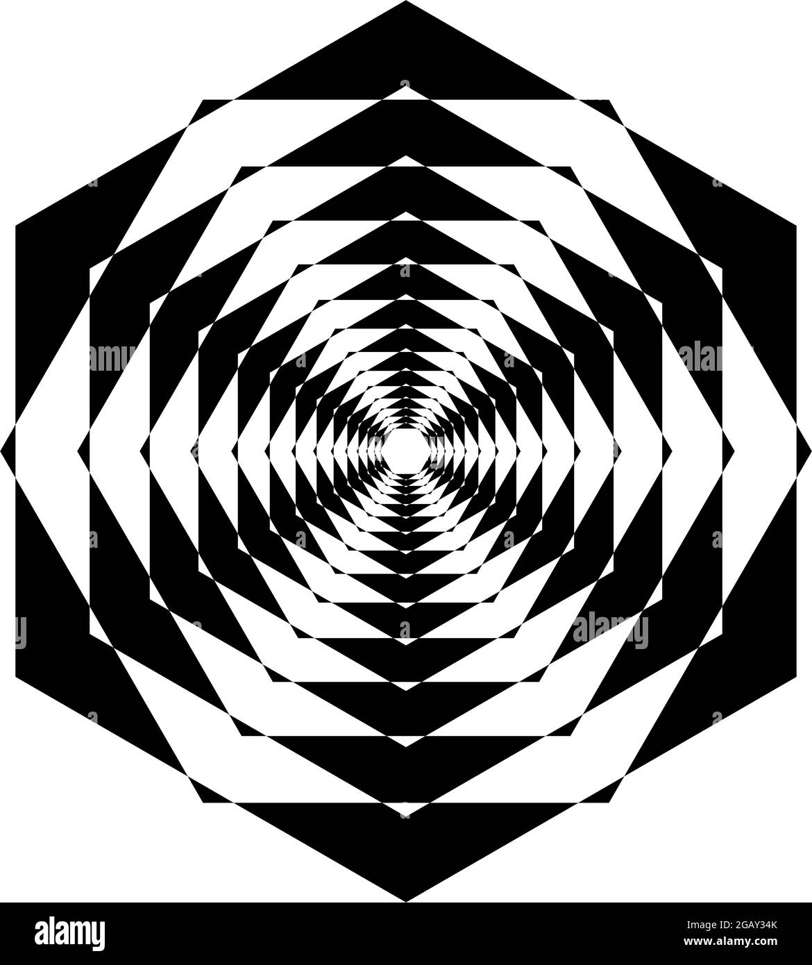 Optische, visuelle Kunst Illustration. Geometrisches Design-Element für Spirale, Wirbel, Helix, Wirbel und Wirbel – Stock-Vektorgrafik, Clip-Art-Grafik Stock Vektor