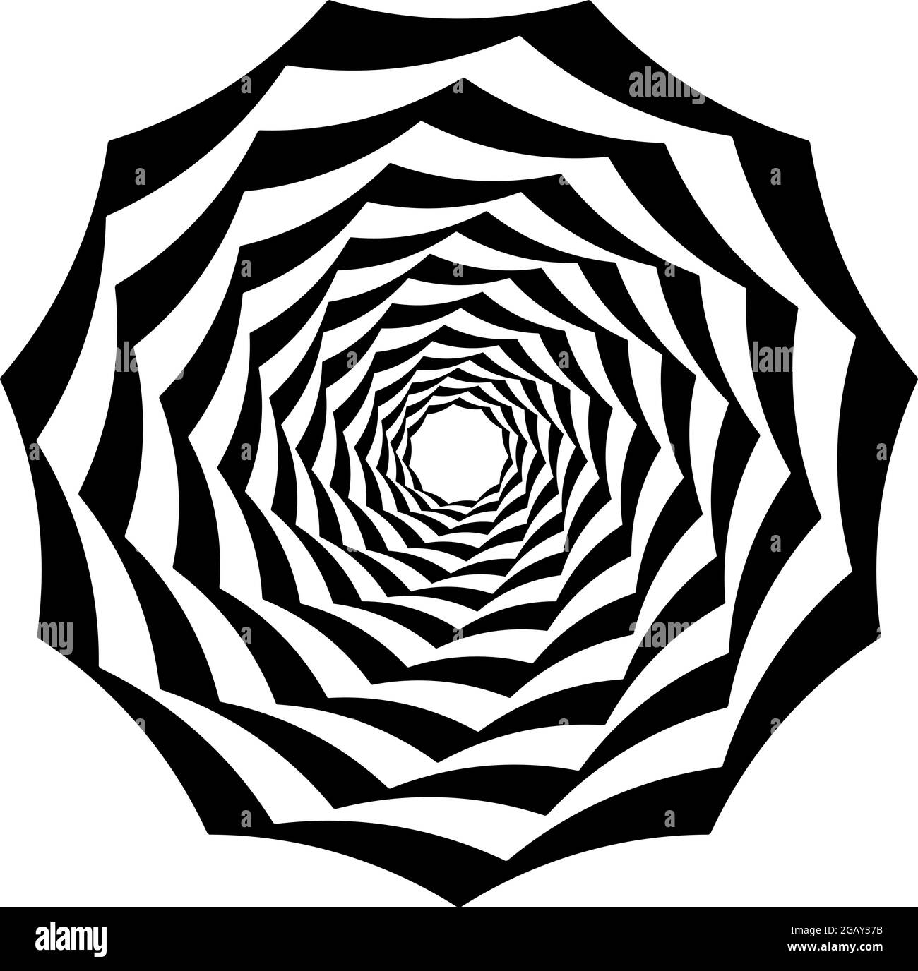 Optische, visuelle Kunst Illustration. Geometrisches Design-Element für Spirale, Wirbel, Helix, Wirbel und Wirbel – Stock-Vektorgrafik, Clip-Art-Grafik Stock Vektor
