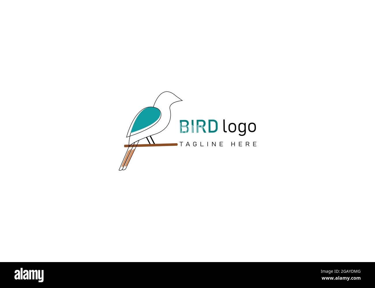 Minimal einfache Linie Vogel Logo Design-Vorlage. Stock Vektor