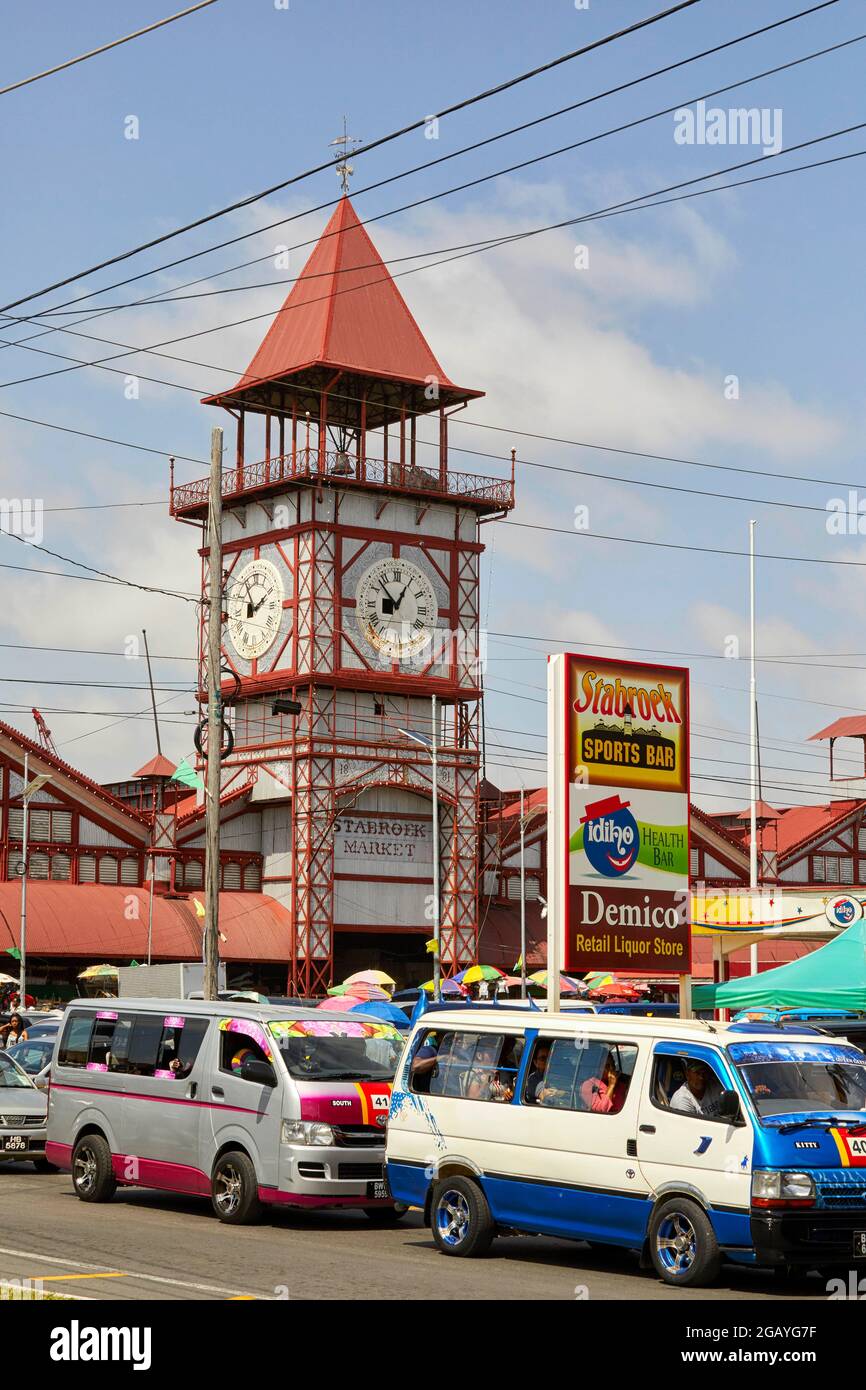 Stabroek Market Uhrenturm in Georgetown Guyana Südamerika Stockfoto